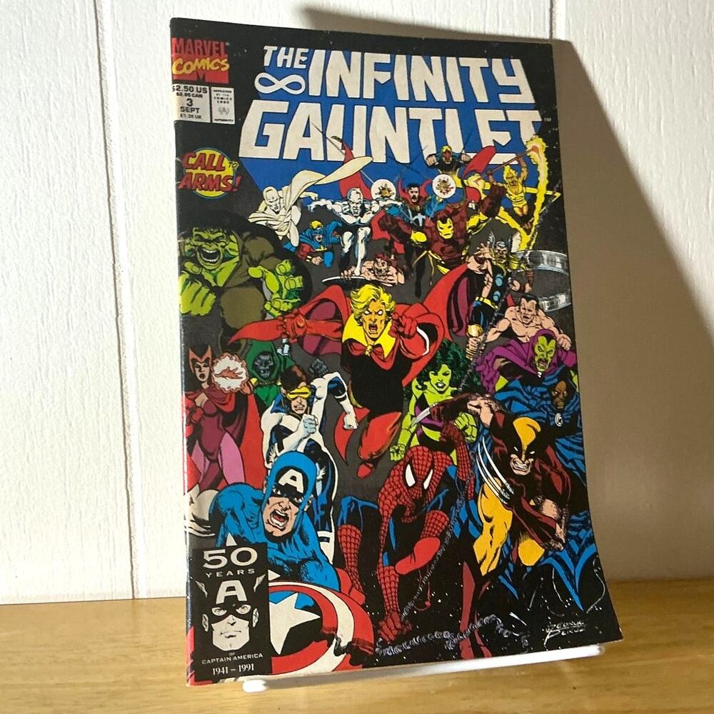 Marvel The Infinity Gauntlet #3 1991 Thanos Cosmic Comic Book Bagged Boarded